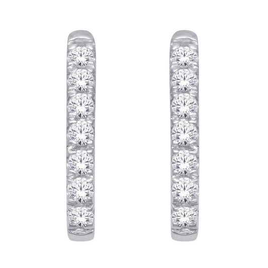 10K White Gold 1/4 Ct.Tw.Diamond J Earrings - Larson Jewelers