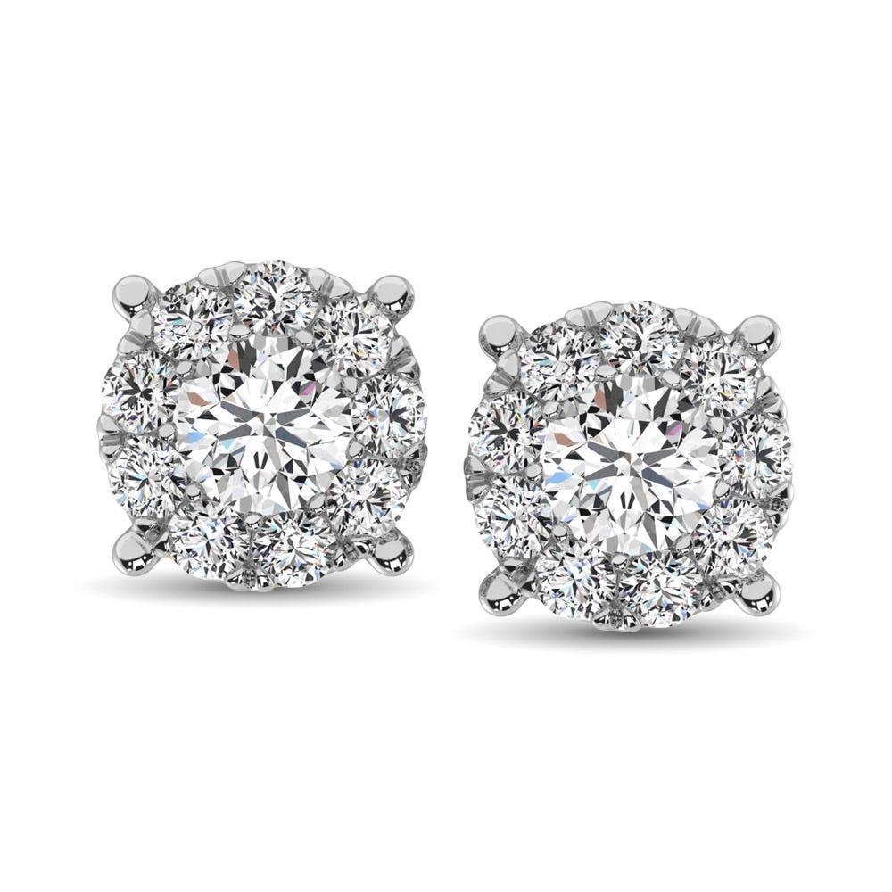 14K White Gold 5/8 Ct.Tw. Diamond Fashion Earrings - Larson Jewelers