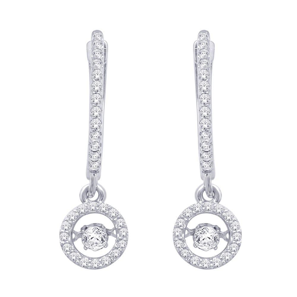 10K White Gold 2/5 Ct.Tw. Moving Diamond Fashion Earrings - Larson Jewelers