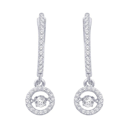 10K White Gold 2/5 Ct.Tw. Moving Diamond Fashion Earrings - Larson Jewelers