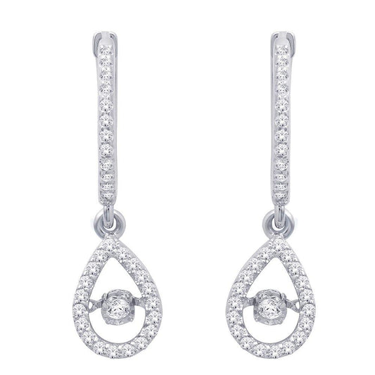 10K White Gold 2/5 Ct.Tw.Moving Diamond Fashion Earrings - Larson Jewelers
