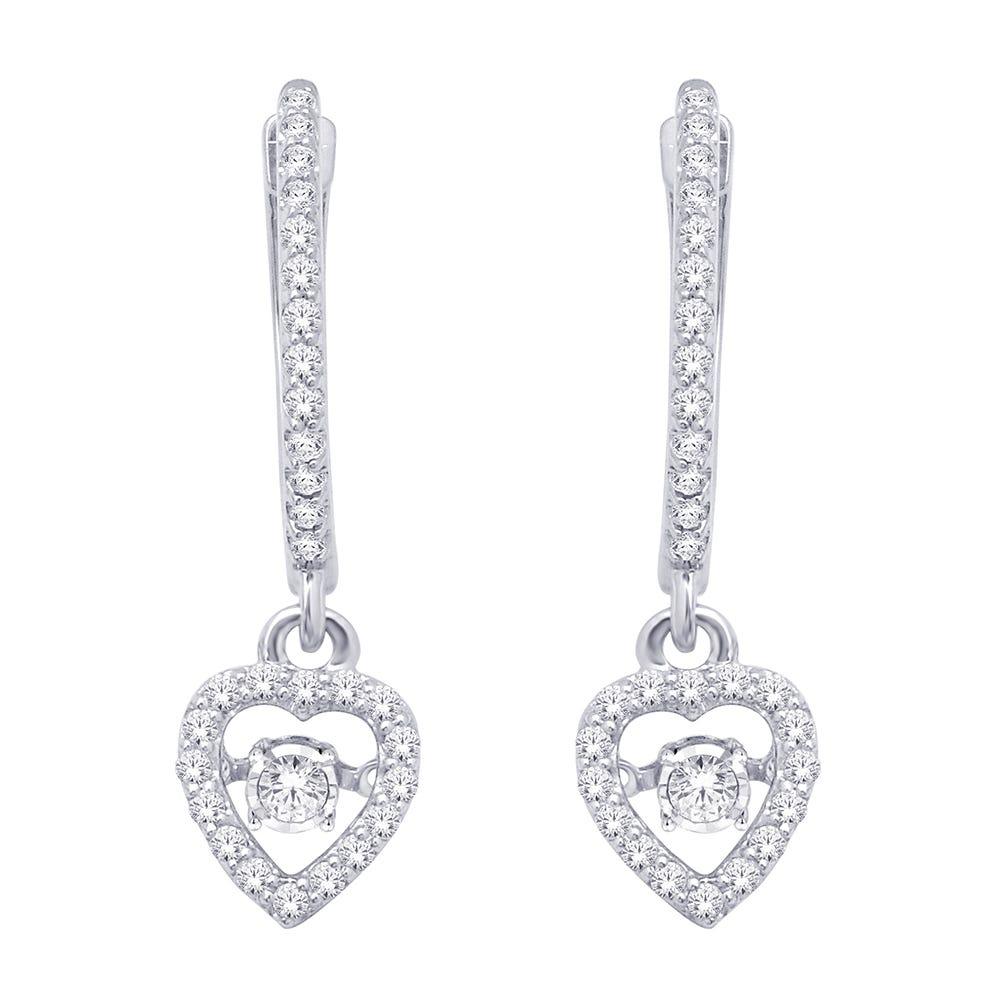 10K White Gold 2/5 Ct.Tw.Moving Diamond Fashion Earrings - Larson Jewelers