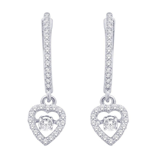 10K White Gold 2/5 Ct.Tw.Moving Diamond Fashion Earrings - Larson Jewelers