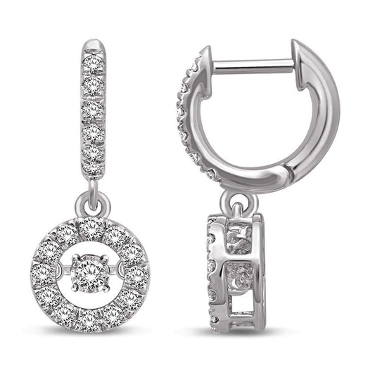 14K White Gold 5/8 Ct.Tw Moving Diamond Earrings - Larson Jewelers