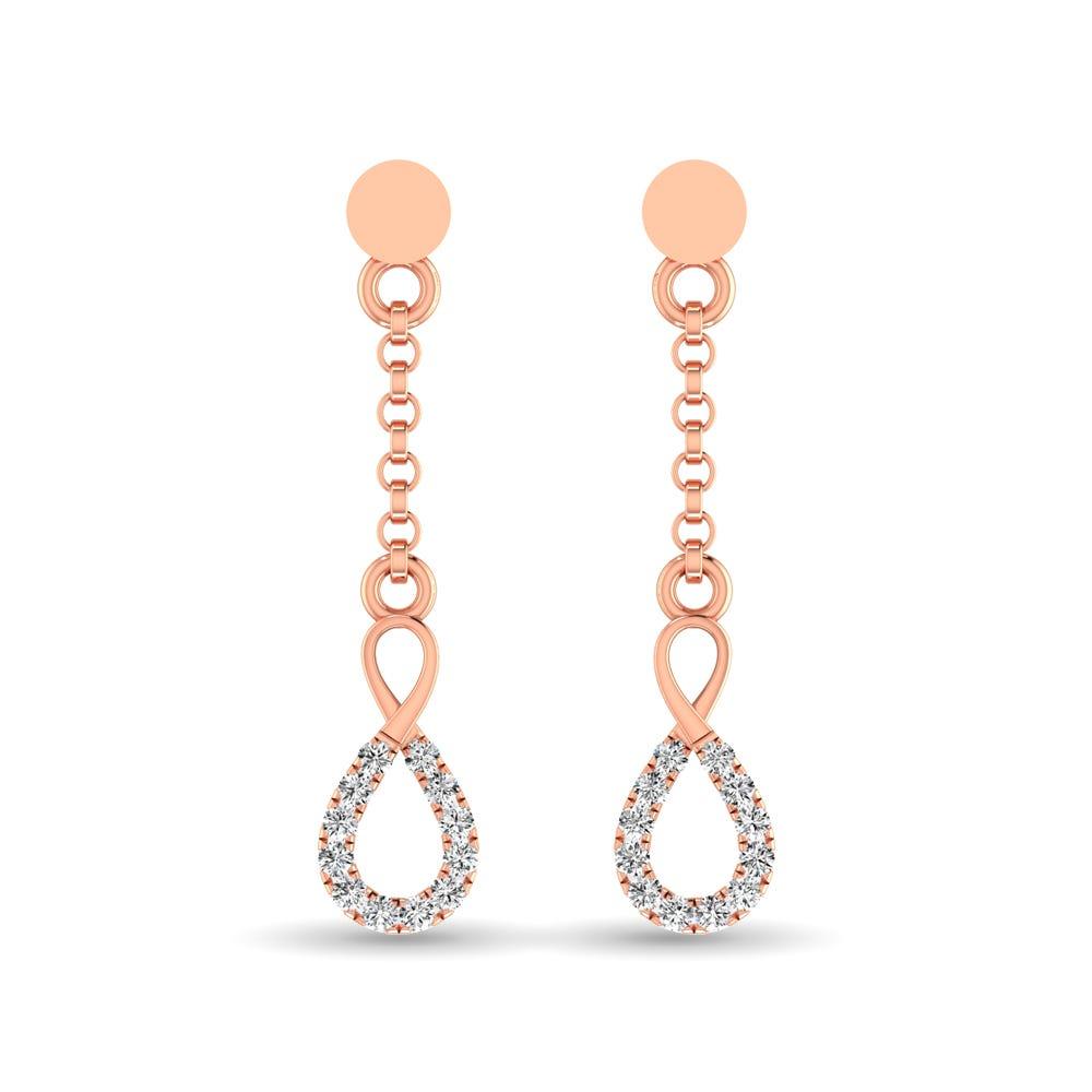 10K Rose Gold 1/10 Ct.Tw.Diamond Infinity Earrings - Larson Jewelers