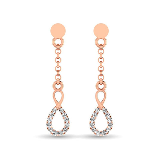 10K Rose Gold 1/10 Ct.Tw.Diamond Infinity Earrings - Larson Jewelers