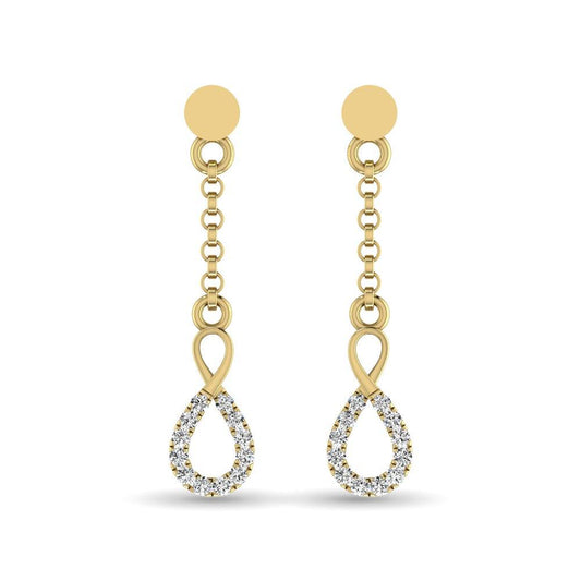 10K Yellow Gold 1/10 Ct.Tw.Diamond Dangler Earrings - Larson Jewelers
