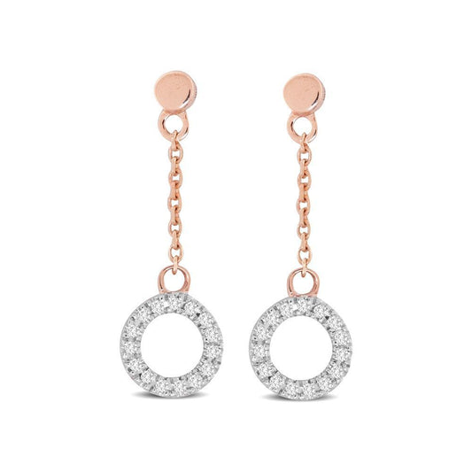 10K Rose Gold 1/20 Ct.Tw.Diamond Earrings - Larson Jewelers
