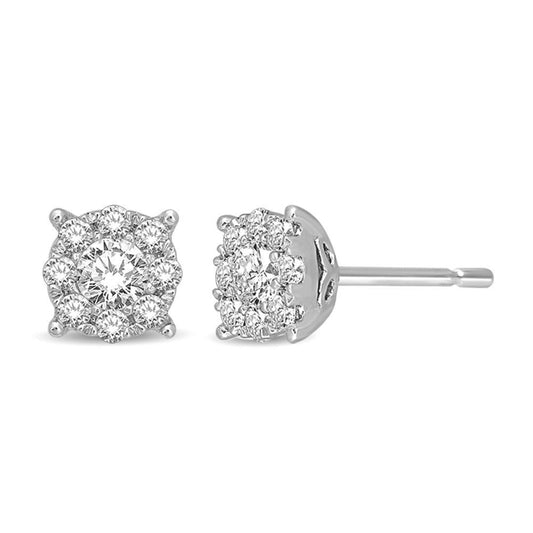 14K White Gold 1/2 Ctw Diamond Drop Earrings - Larson Jewelers