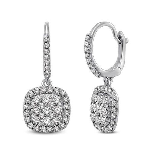 14K White Gold 2 Ctw Diamond Drop Earrings - Larson Jewelers