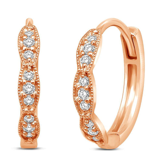 14K Rose Gold 1/6 Ct.Tw. Diamond Stackable Earrings - Larson Jewelers