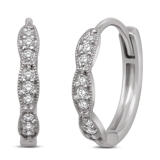 14K White Gold 1/6 Ct.Tw. Diamond Stackable Earrings - Larson Jewelers