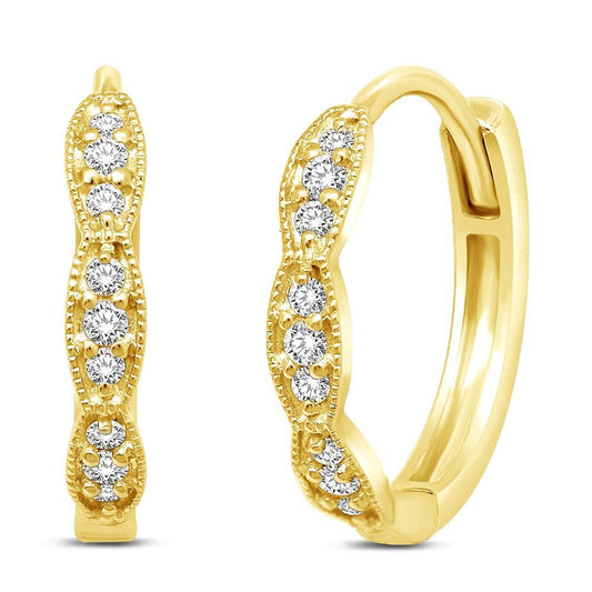14K Yellow Gold 1/6 Ct.Tw. Diamond Stackable Earrings - Larson Jewelers