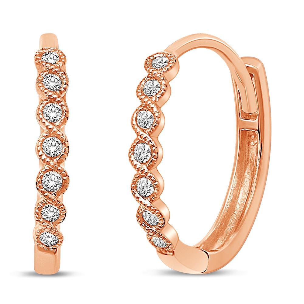 14K Rose Gold 1/6 Ct.Tw. Diamond Stackable Earrings - Larson Jewelers