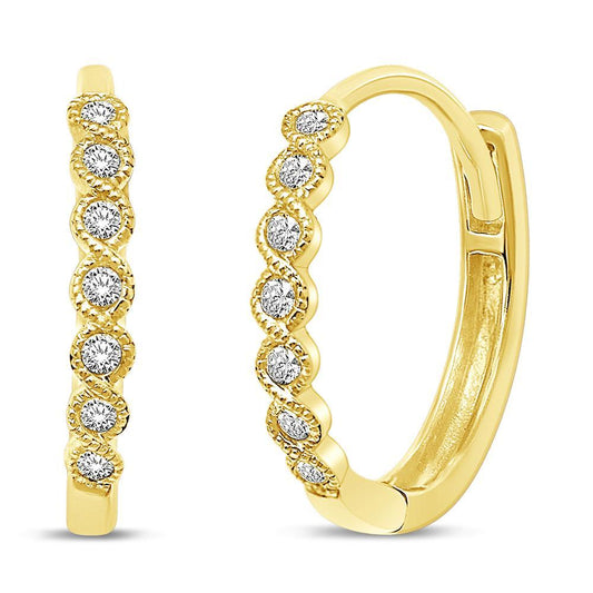 14K Yellow Gold 1/6 Ct.Tw. Diamond Stackable Earrings - Larson Jewelers
