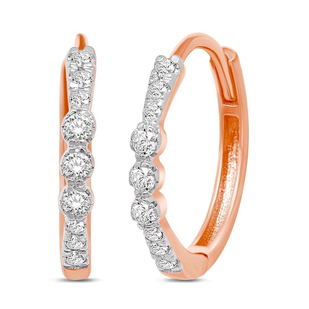 14K Rose Gold 1/5 Ct.Tw. Diamond Stackable Earrings - Larson Jewelers
