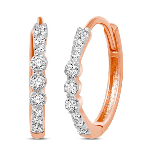 14K Rose Gold 1/5 Ct.Tw. Diamond Stackable Earrings - Larson Jewelers