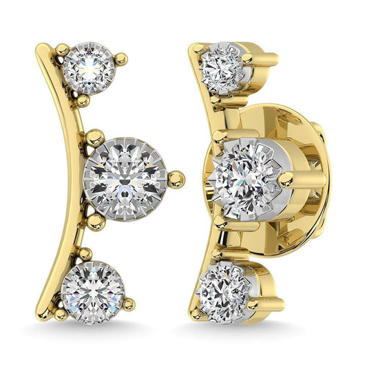 Diamond 1/10.Tw. Fashion Earrings in 10K Yellow Gold - Larson Jewelers