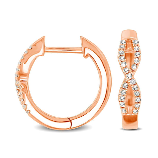 10K Rose Gold 1/6 Ctw Diamond Hoop Earrings - Larson Jewelers