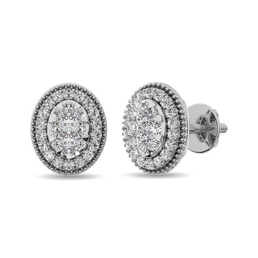 Diamond 5/8 Ct.Tw. Round Shape Stud Earrings in 14K White Gold - Larson Jewelers