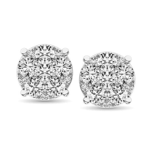 Diamond 1/4 Ct.Tw. Fashion Earrings in 10K White Gold - Larson Jewelers