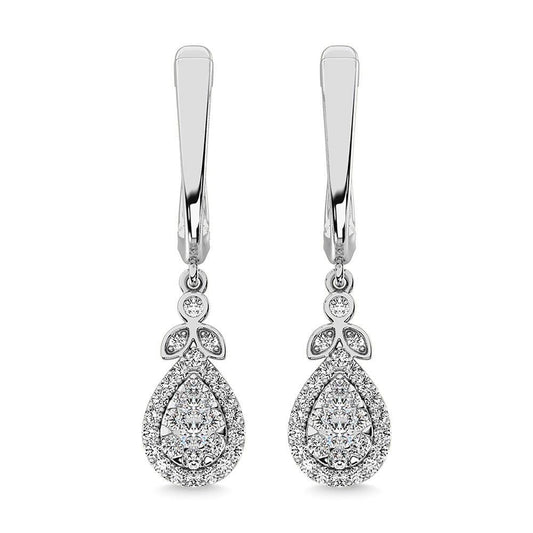 Diamond 1/2 Ct.Tw. Danglers Earrings in 10K White Gold - Larson Jewelers