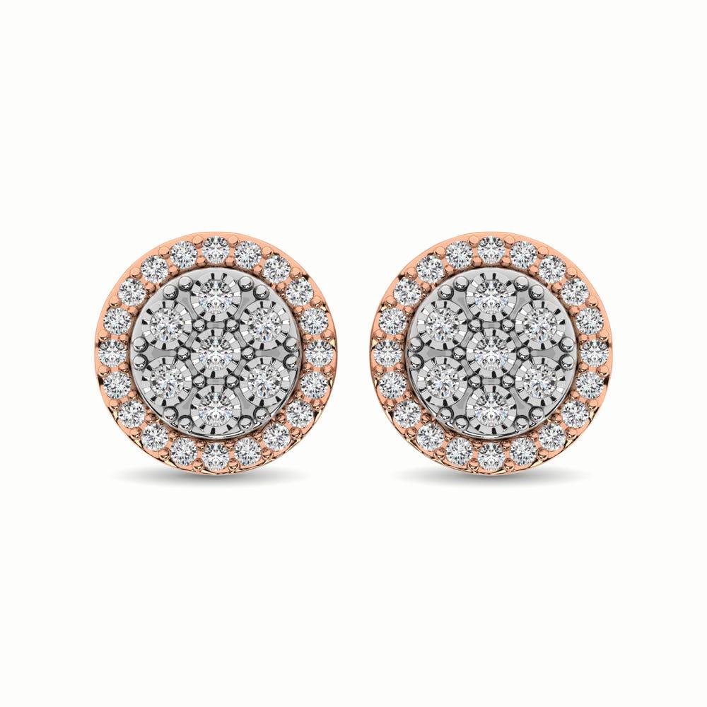 10K Two Tone 1/2 Ct.Tw. Diamond Stud Earrings - Larson Jewelers