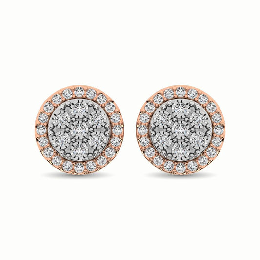 10K Two Tone 1/2 Ct.Tw. Diamond Stud Earrings - Larson Jewelers