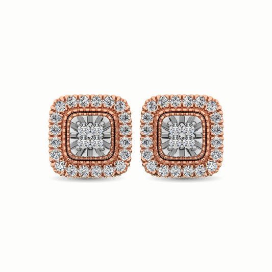10K Rose Gold 1/3 Ct.Tw. Diamond Stud Earrings - Larson Jewelers