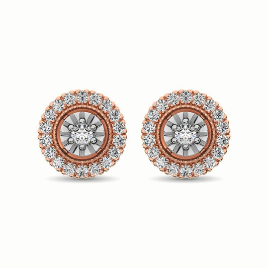 10K Rose Gold 1/3 Ct.Tw. Diamond Stud Earrings - Larson Jewelers