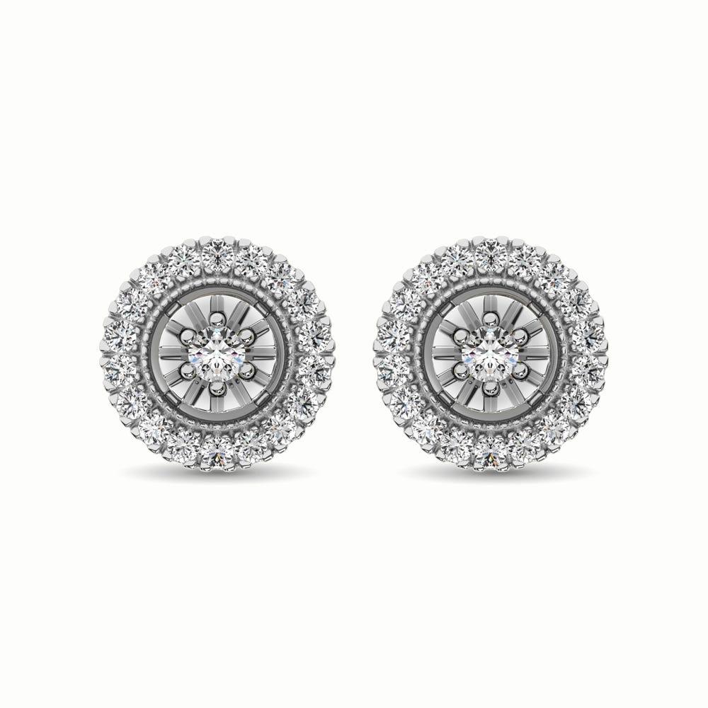 10K White Gold 1/3 Ct.Tw. Diamond Stud Earrings - Larson Jewelers