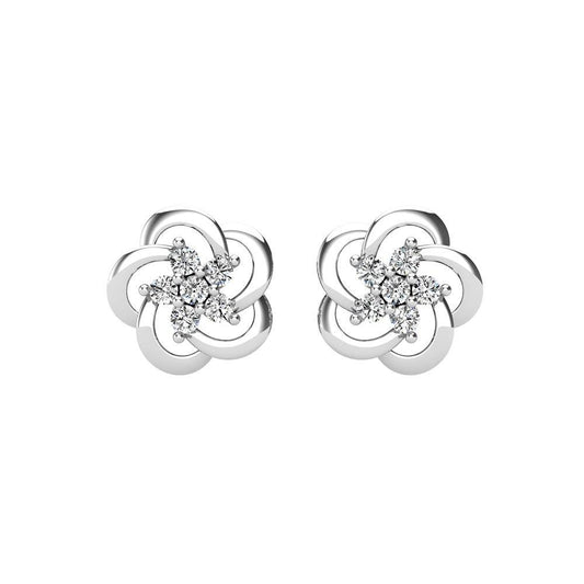 Open Flower Diamond 1/8 Ct.Tw. Stud Earrings - Larson Jewelers