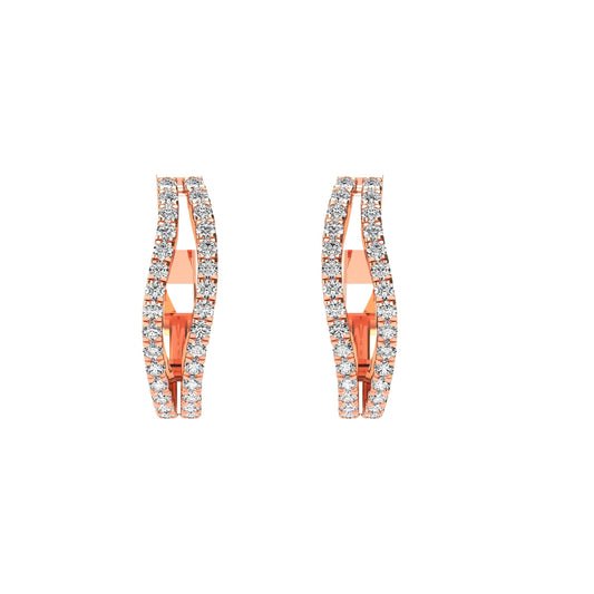 14K Rose Gold 1/4 Ct.Tw. Diamond Hoop Earrings - Larson Jewelers