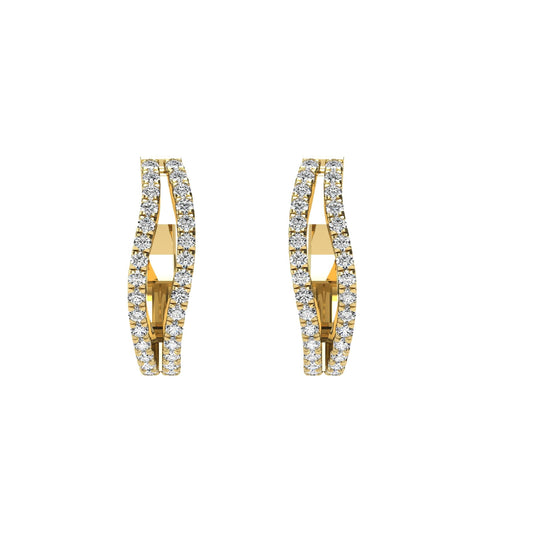 14K Yellow Gold 1/4 Ct.Tw. Diamond Hoop Earrings - Larson Jewelers