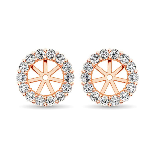 14K Rose Gold Diamond 1/4 Ct.Tw. Earrings Jacket - Larson Jewelers