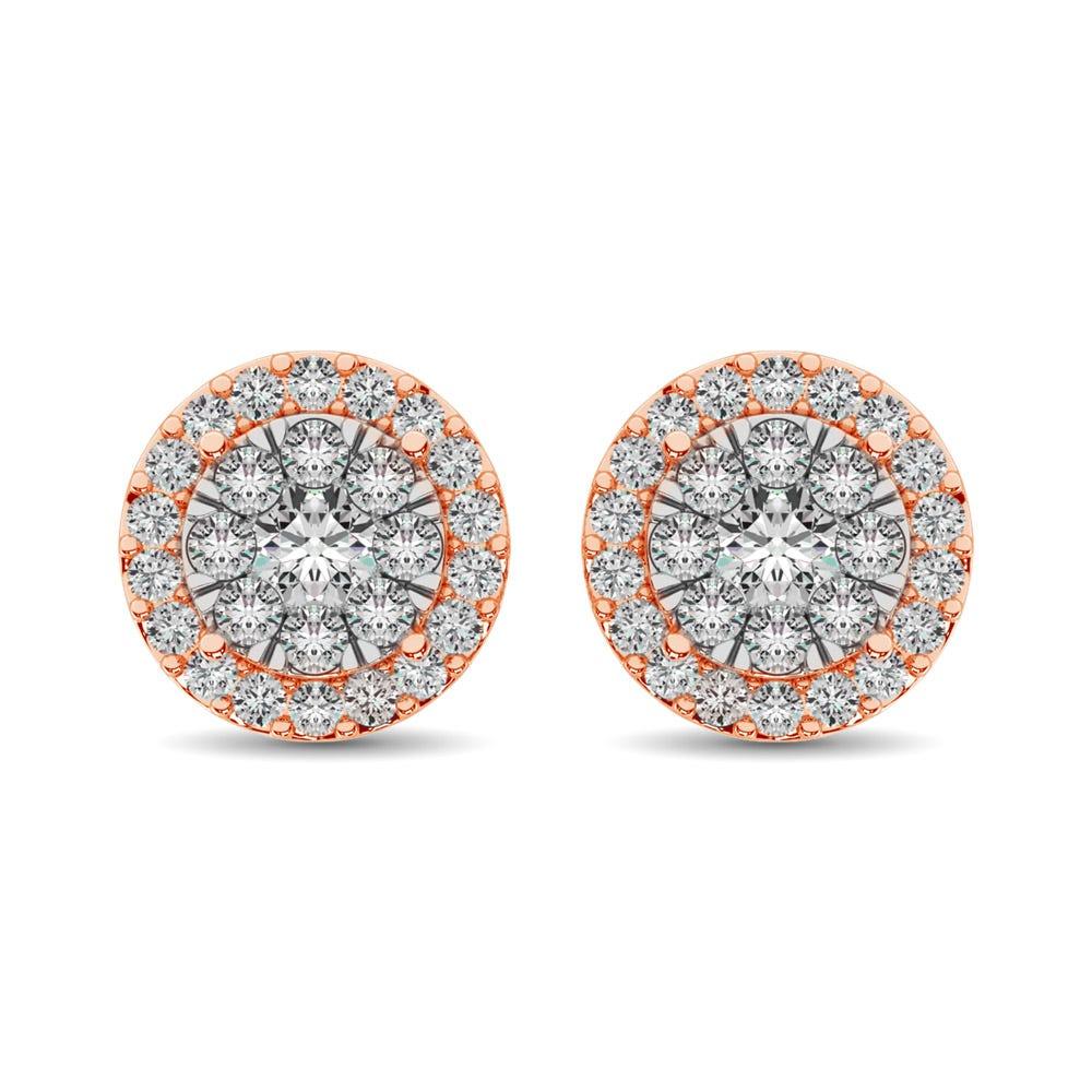 Diamond Stud earrings 3/4 ct tw in 14K Rose Gold - Larson Jewelers