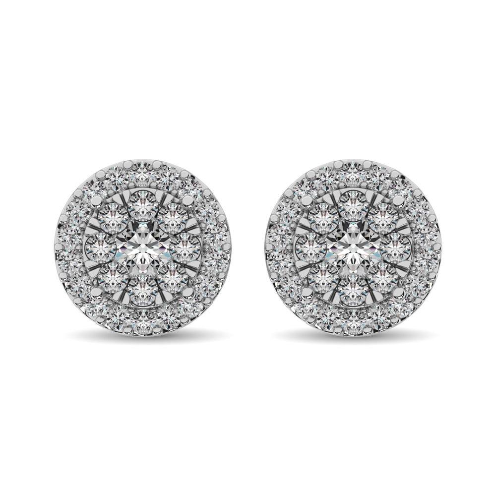 Diamond Stud earrings 3/4 ct tw in 14K White Gold - Larson Jewelers