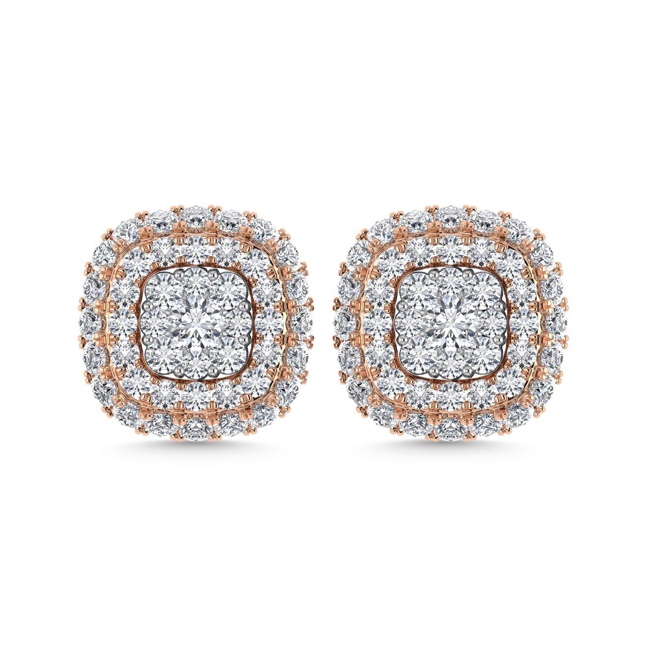 Diamond 5/8 Ct.Tw. Cluster Fashion Earrings in 14K White Gold - Larson Jewelers