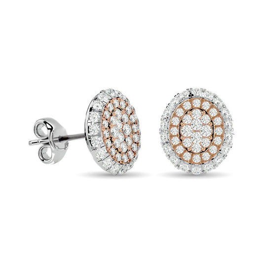 Diamond 5/8 Ct.Tw. Fashion Earrings in 14K Two Tone Gold - Larson Jewelers