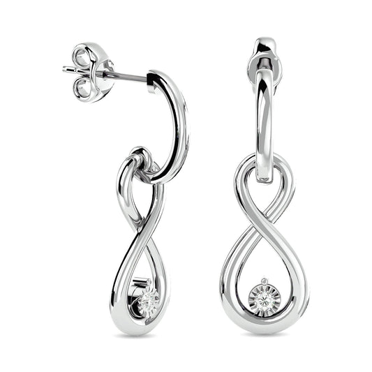 Diamond 1/20 ct tw Infinity Earrings in Sterling Silver - Larson Jewelers