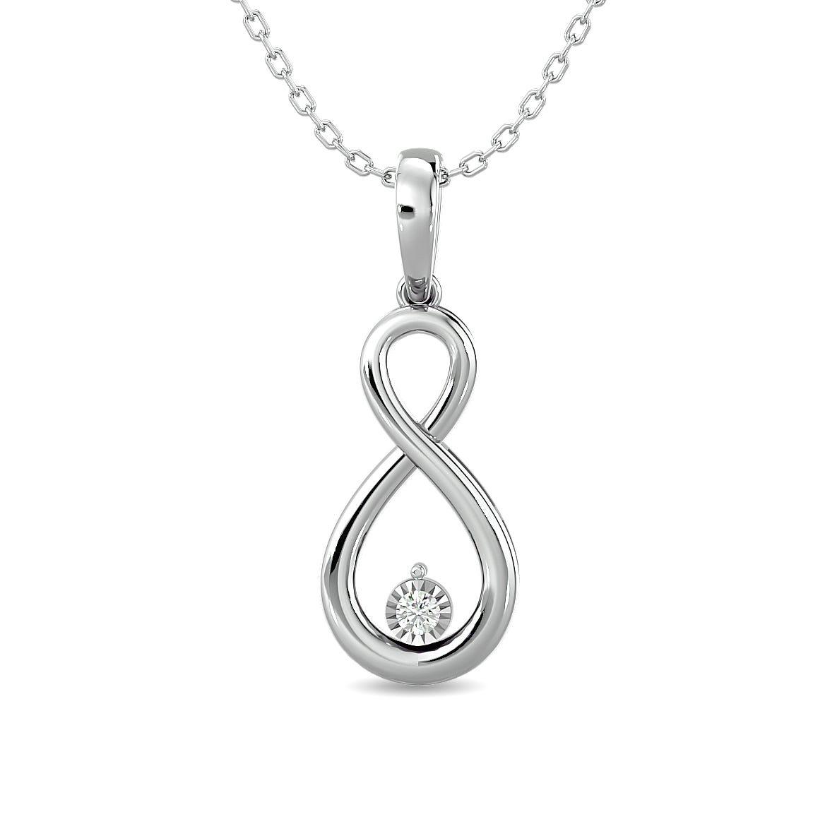 Diamond 1/20 ct tw Infinity Earrings in Sterling Silver - Larson Jewelers