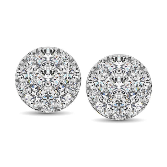 Diamond Stud Earrings 1 ct tw Round-cut in 10K White Gold - Larson Jewelers