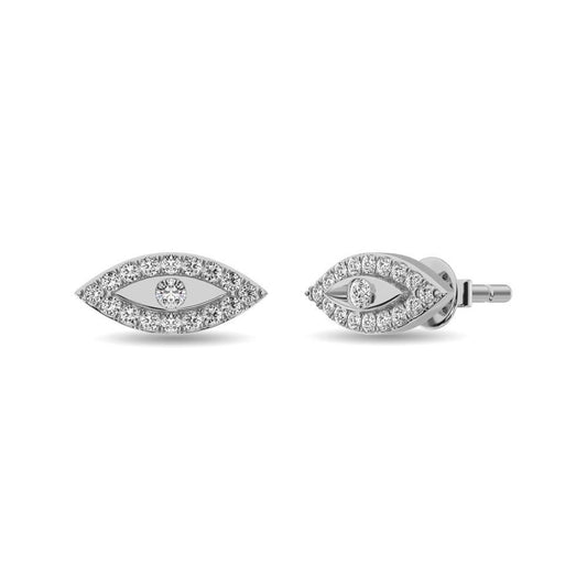 Diamond 1/6 ct tw Round Cut Fashion Earrings in 10K White Gold - Larson Jewelers
