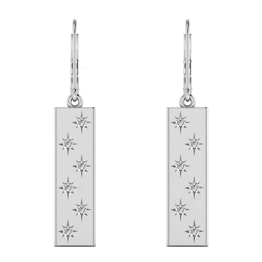 Diamond 1/5 ct tw Bar Earrings in 14K White Gold - Larson Jewelers