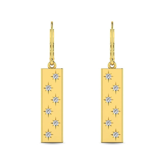 Diamond 1/5 ct tw Bar Earrings in 14K Yellow Gold - Larson Jewelers