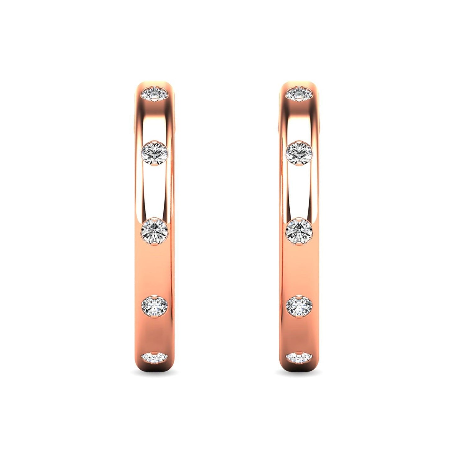 Diamond 1/10 ct tw Hoop Earrings in 10K Rose Gold - Larson Jewelers