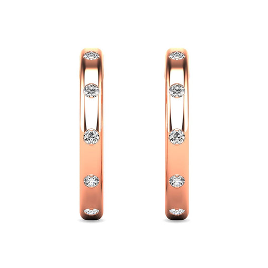 Diamond 1/10 ct tw Hoop Earrings in 10K Rose Gold - Larson Jewelers