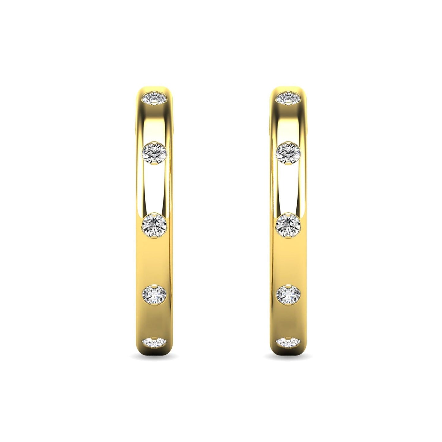 Diamond 1/10 ct tw Hoop Earrings in 10K Yellow Gold - Larson Jewelers