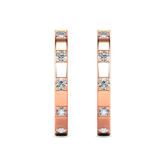 Diamond 1/10 ct tw Hoop Earrings in 10K Rose Gold - Larson Jewelers
