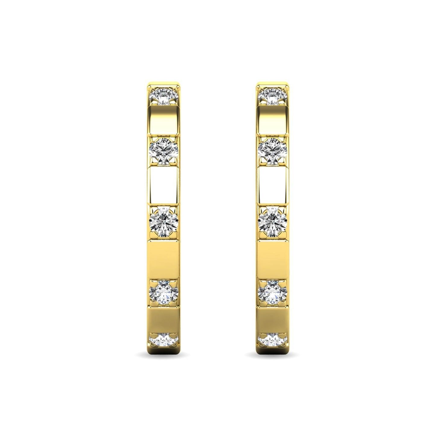 Diamond 1/10 ct tw Hoop Earrings in 10K Yellow Gold - Larson Jewelers